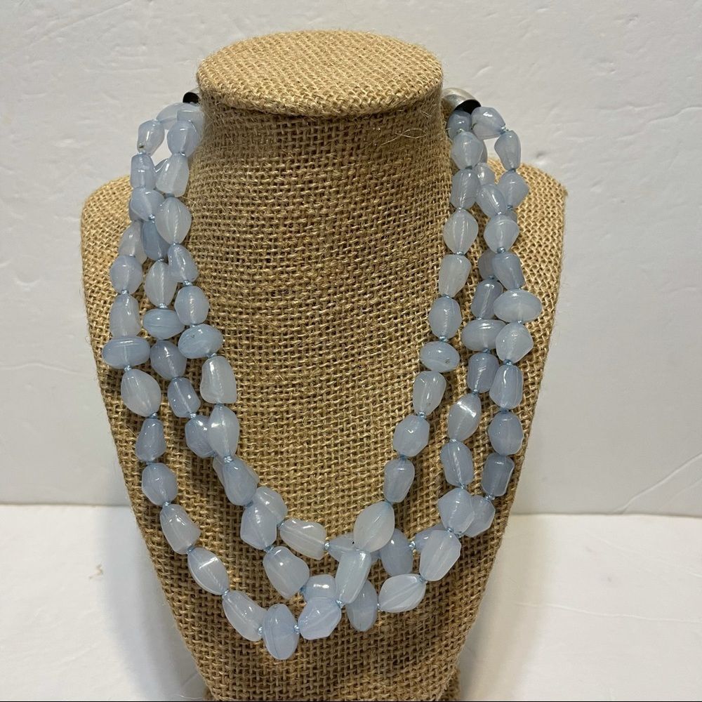 charming Charlie 3 strand blue stones necklace